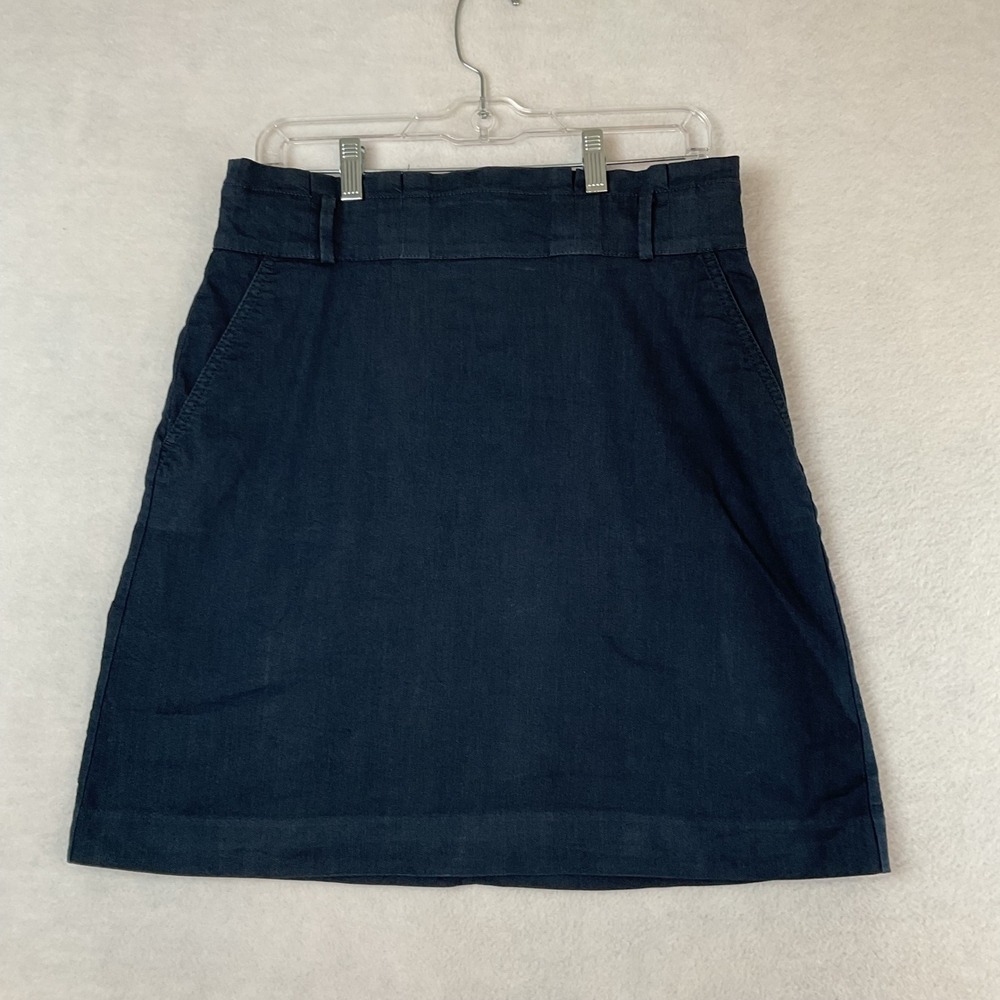 Ann Taylor Women 8 Dark Indigo Lightweight Denim Lined A-Line Skirt